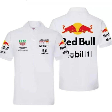 Camisa F1 - Red Bull Racing - Branco Gola Polo - GOAT STORE