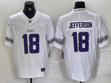 Carregar imagem no visualizador da galeria, Jersey Minnesota Vikings White 2024- Justin Jefferson - GOAT STORE
