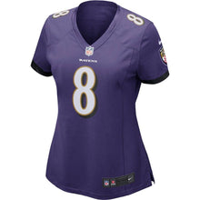 Carregar imagem no visualizador da galeria, Jersey NFL Feminina Baltimore Ravens Nike - Lamar Jackson 8 - GOAT STORE
