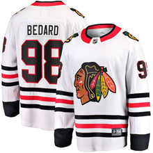Carregar imagem no visualizador da galeria, Jersey Chicago Blackhawks Player Jersey White- Connor Bedard - GOAT STORE
