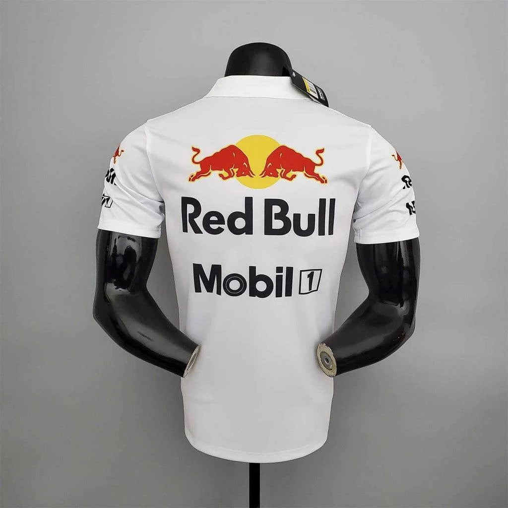Camisa F1 - Red Bull Racing - Branco Gola Polo - GOAT STORE