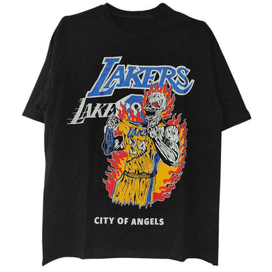 Camiseta Nba x Warren Lotas Lakers Burning Skull - GOAT STORE